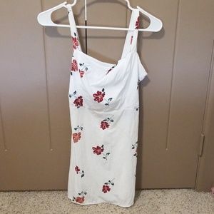 White floral tie dress